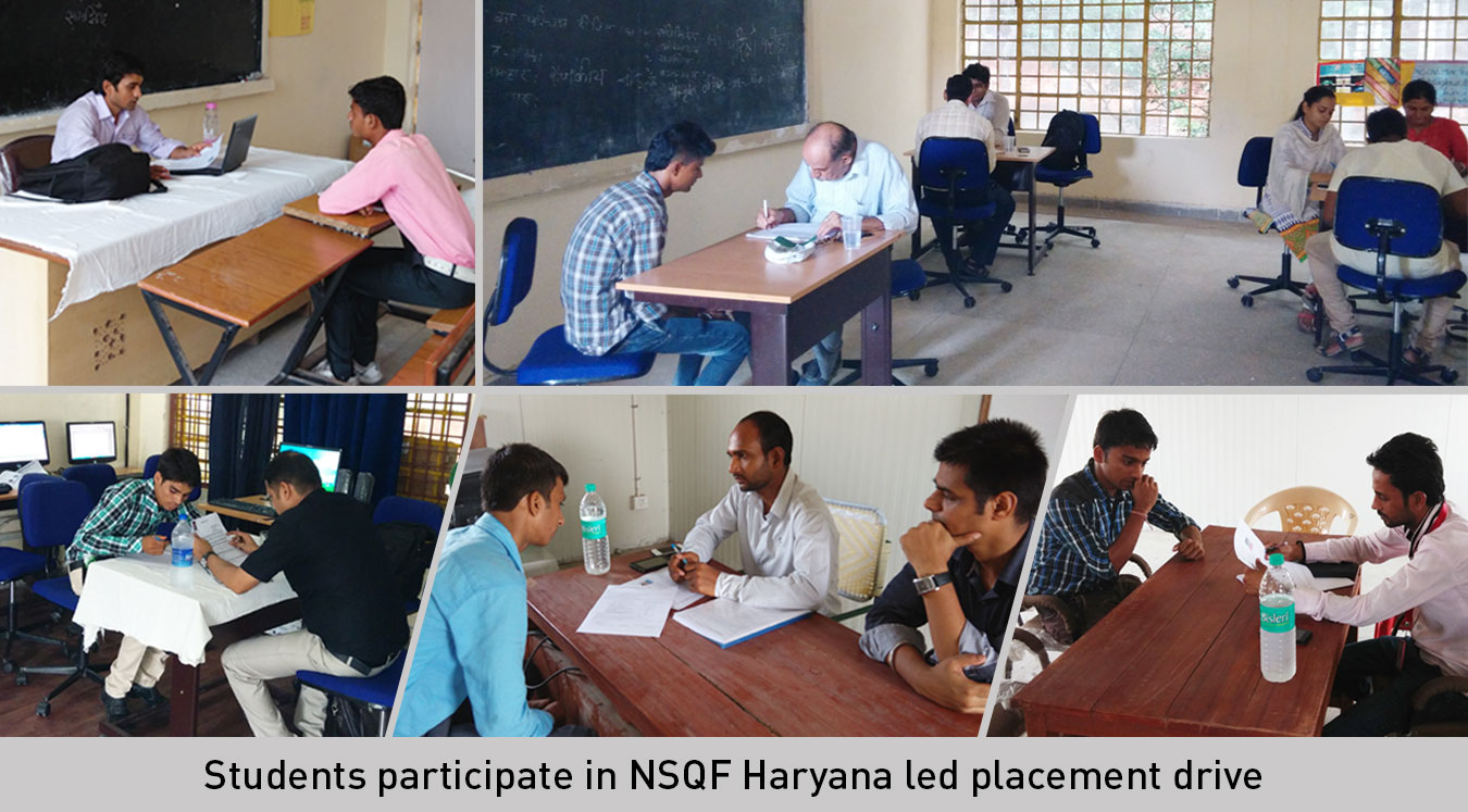 Students Participate in NSQF-Haryana Led Placement drive